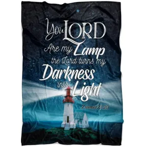 2 Samuel 2229 You Lord Are My Lamp Fleece Blanket - Christian Blanket - Bible Verse Blanket