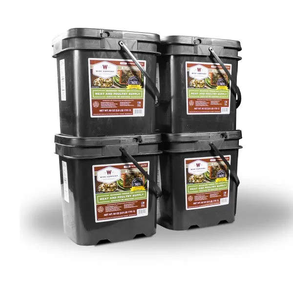 240 Serving Meat Package Includes: 4 Freeze Dried Meat Buckets