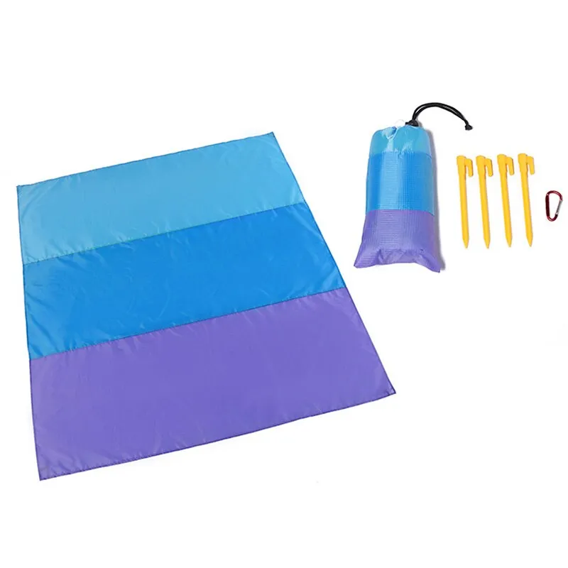 2x2.1m Large Beach Towels Mat Anti Sand-free Beach Anti Sand Beach Blanket Oversized Pocket Picnic Wind Prevent Sand Proof