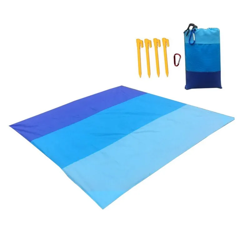 2x2.1m Large Beach Towels Mat Anti Sand-free Beach Anti Sand Beach Blanket Oversized Pocket Picnic Wind Prevent Sand Proof