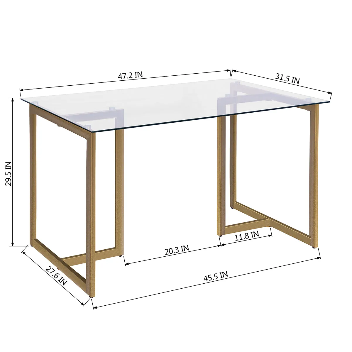 47.2 in. Dining Table for Kitchen Dining Room Furniture