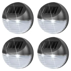 4x Solar LED Fence Lights Black