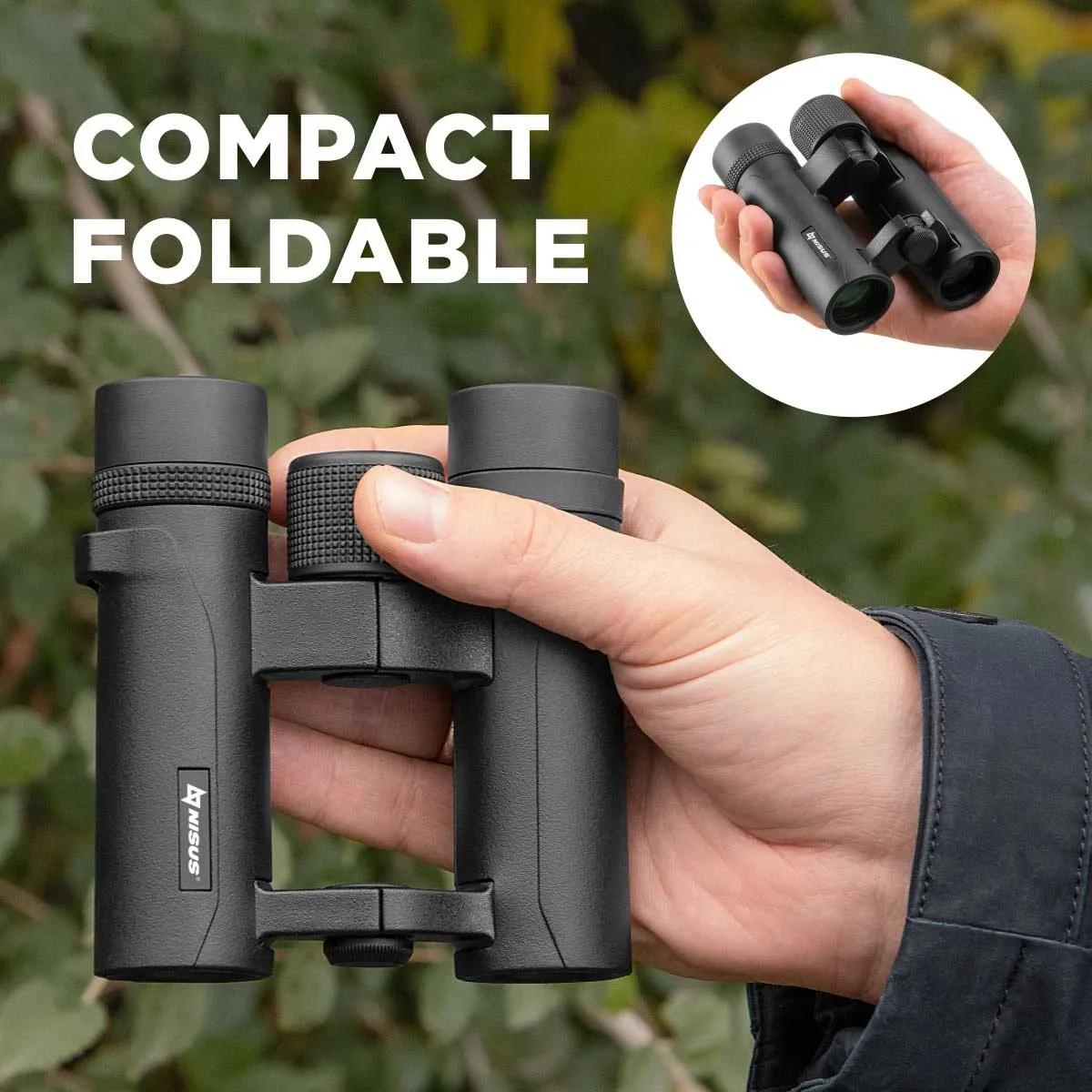 8x26 Compact Folding Binoculars with a Travel Case