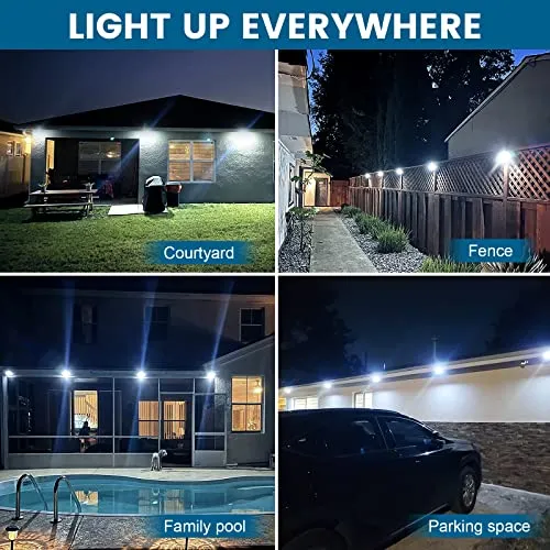 BAXIA TECHNOLOGY Solar Outdoor Lights Wireless Security Motion Sensor Outdoor Lights Solar Lights Outdoor Waterproof for Front Door,Backyard,Steps,Garage,Garden (400LM,4 Packs)