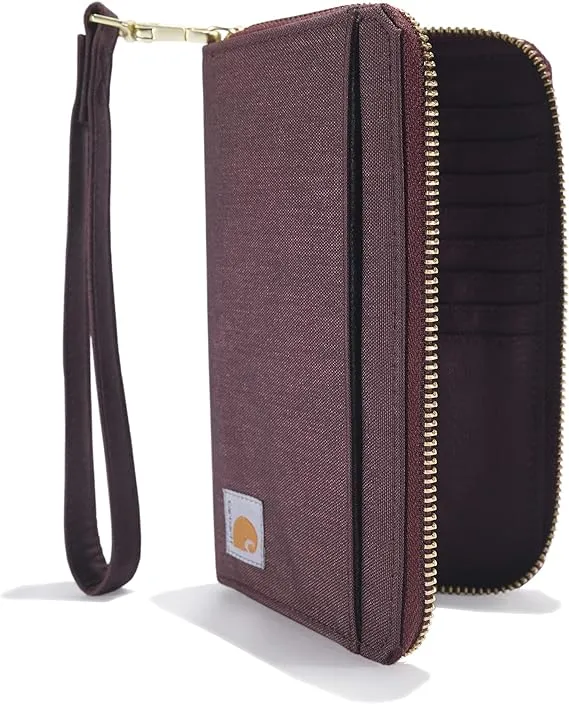 Carhartt Women's Durable Canvas Wallet, Dark Wine