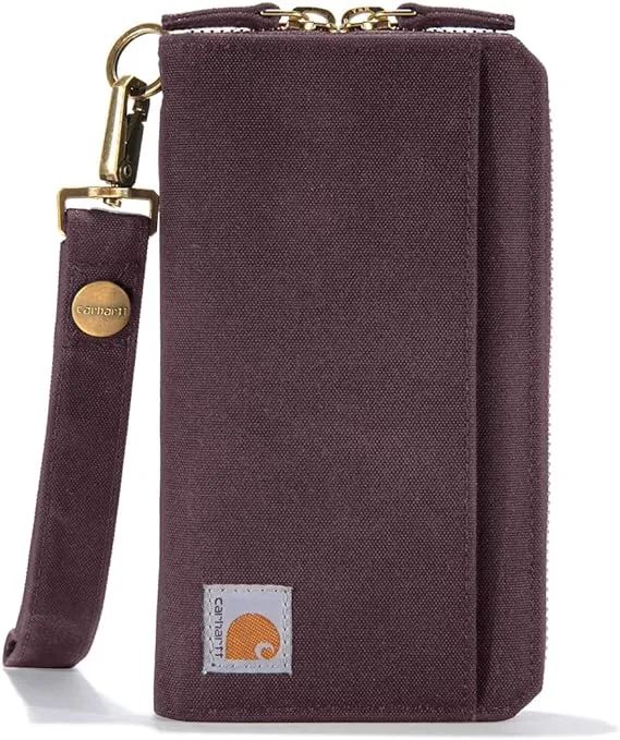 Carhartt Women's Durable Canvas Wallet, Dark Wine