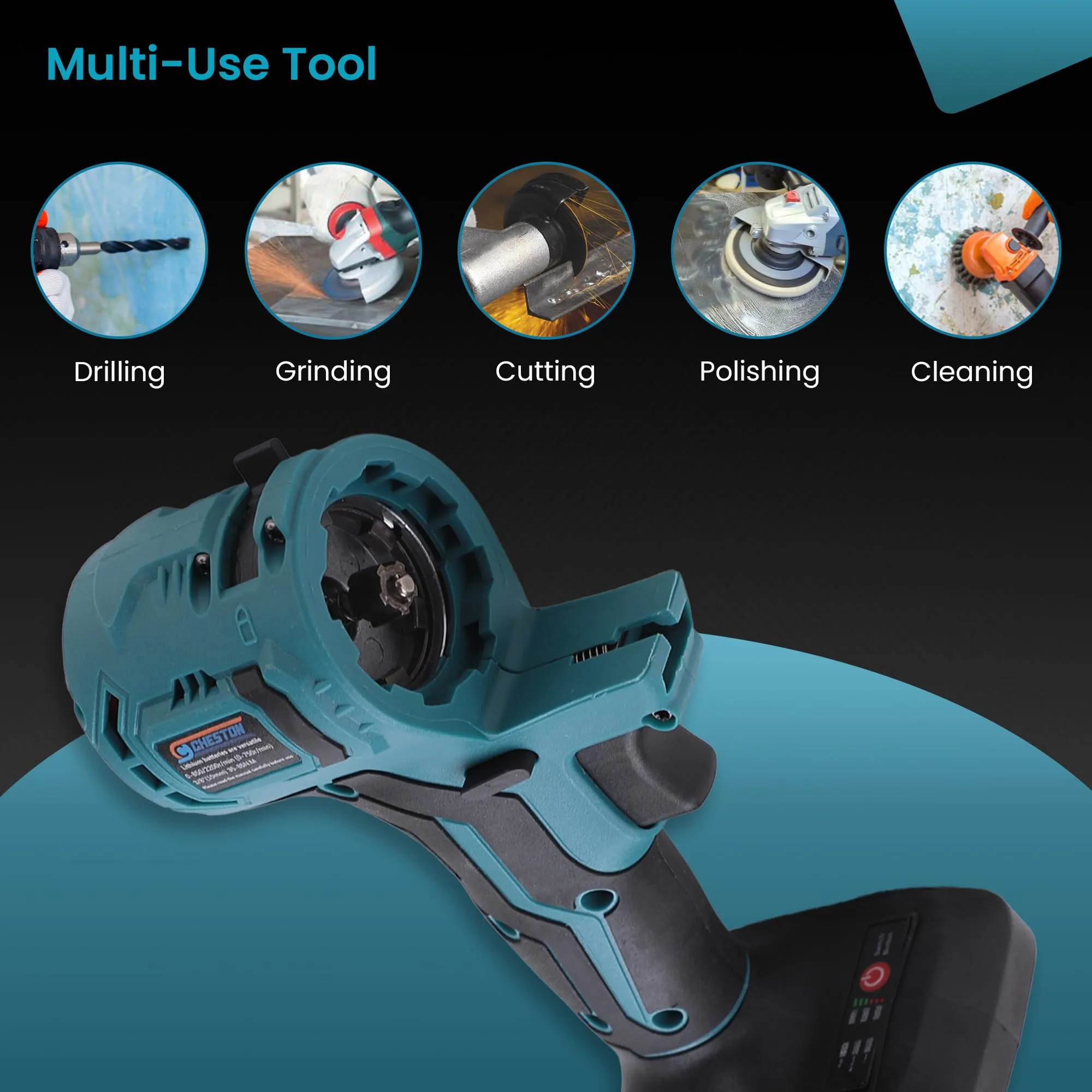 Cheston One 21V Brushless Mainframe Multi Power Tool - 7-in-1 Functions | Variable Speeds up to 24,000 RPM Multi Head Power tool (Battery & Charger Not Included) (Multi Head Power Tool)