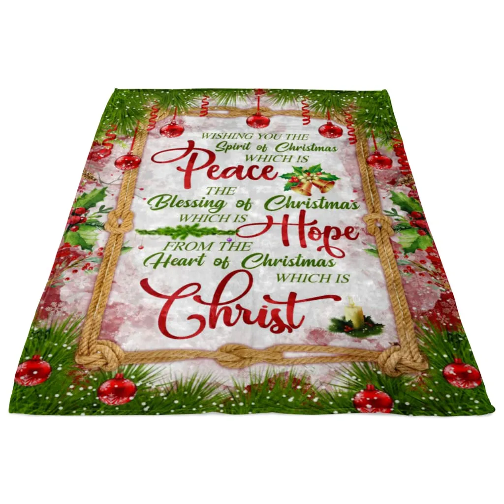 Christian Christmas Gifts Peace Hope Christ Fleece Blanket - Christian Blanket - Bible Verse Blanket