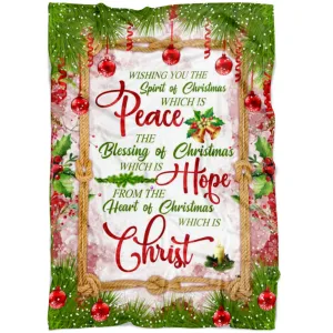 Christian Christmas Gifts Peace Hope Christ Fleece Blanket - Christian Blanket - Bible Verse Blanket