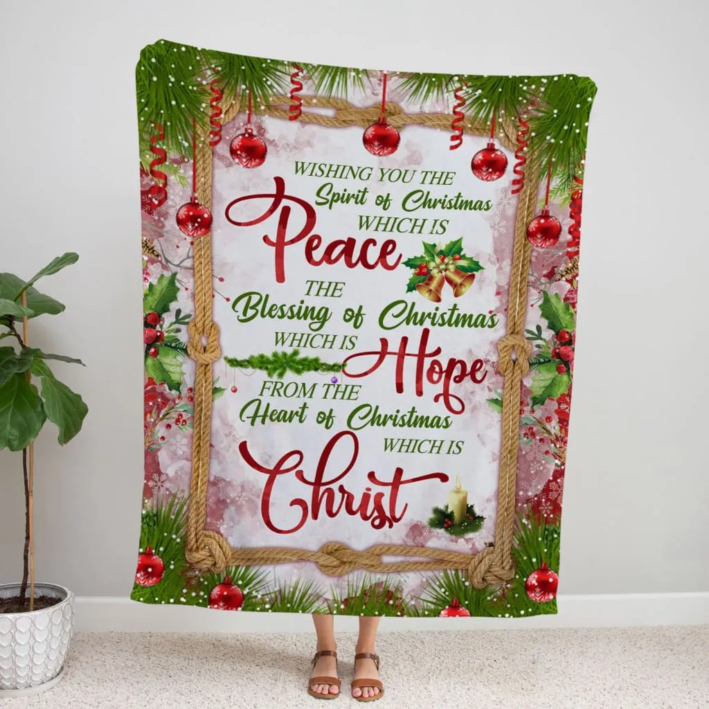 Christian Christmas Gifts Peace Hope Christ Fleece Blanket - Christian Blanket - Bible Verse Blanket