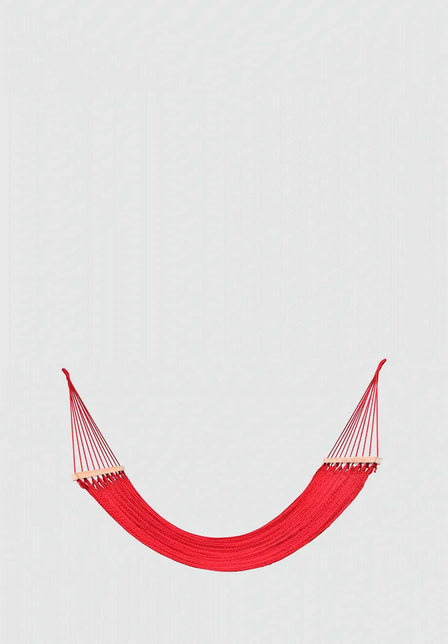 Classic Red Cotton Hammock (Wooden Bar)