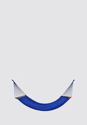 Cobalt Blue Cotton Hammock (Wooden Bar)