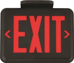 Dual-Lite Led Exit Sign Ac Only Red Letters Black Damp Location Listed