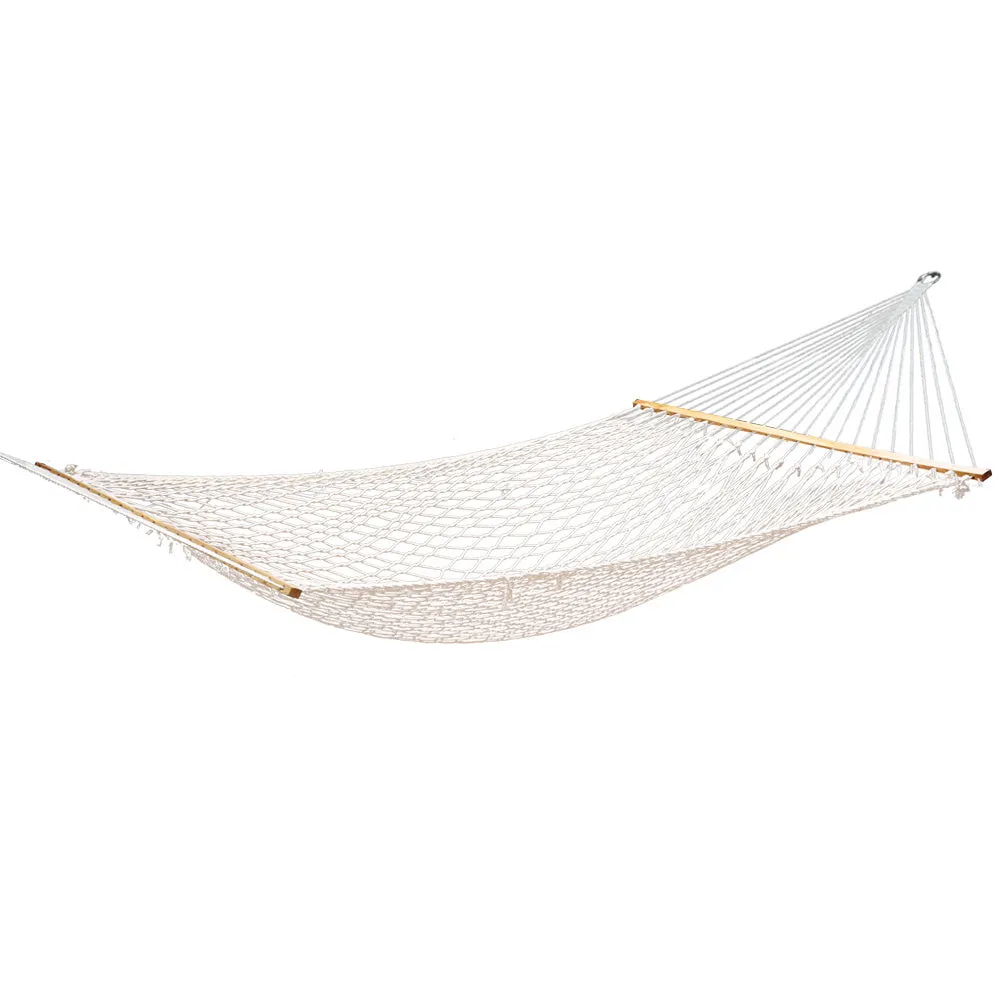 Firm 2-Person Cotton Rope Hammock with Wooden Bars - Gardeon