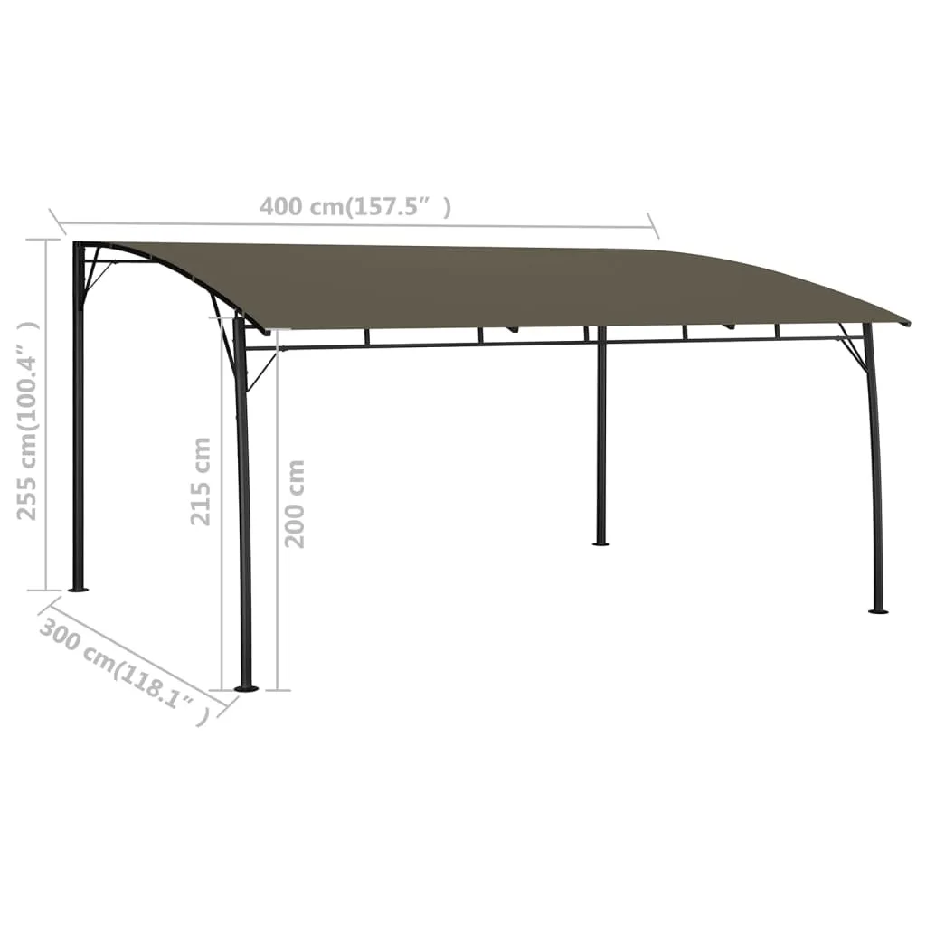 Garden Sunshade Awning 4x3x2.55 m Taupe