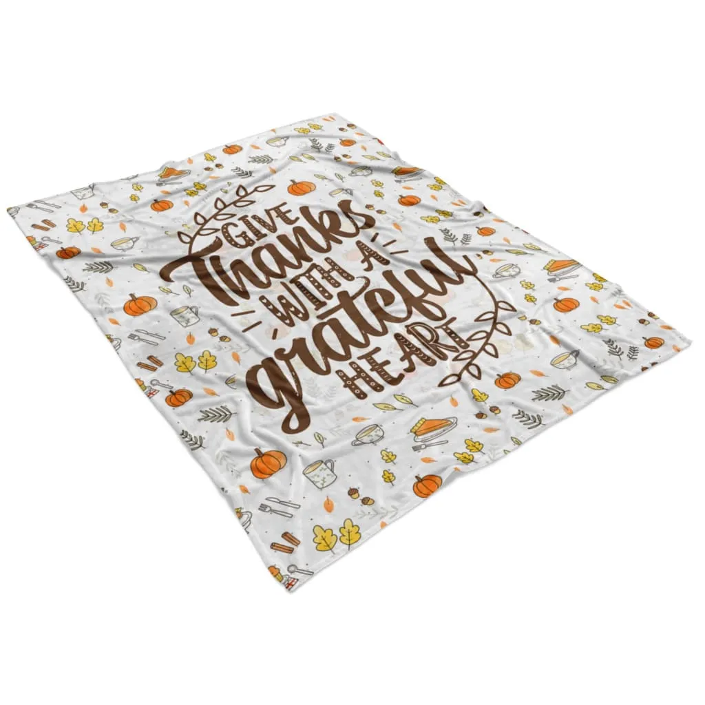 Give Thanks With A Grateful Heart 2 Fleece Blanket - Christian Blanket - Bible Verse Blanket