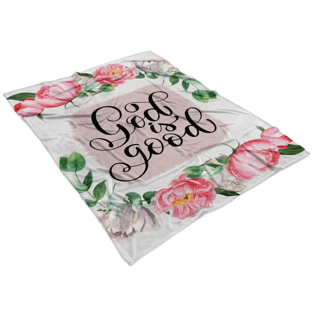 God Is Good Fleece Blanket - Christian Blanket - Bible Verse Blanket