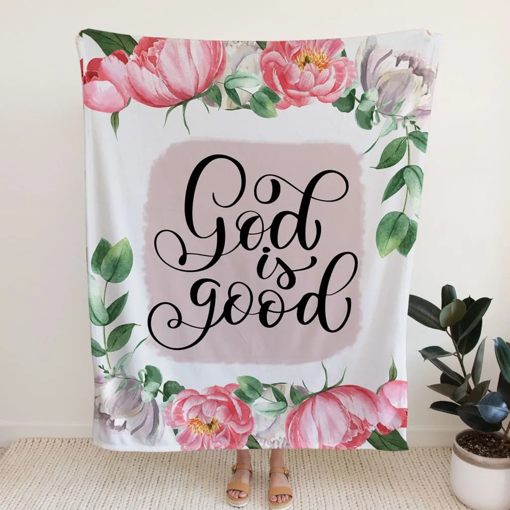 God Is Good Fleece Blanket - Christian Blanket - Bible Verse Blanket