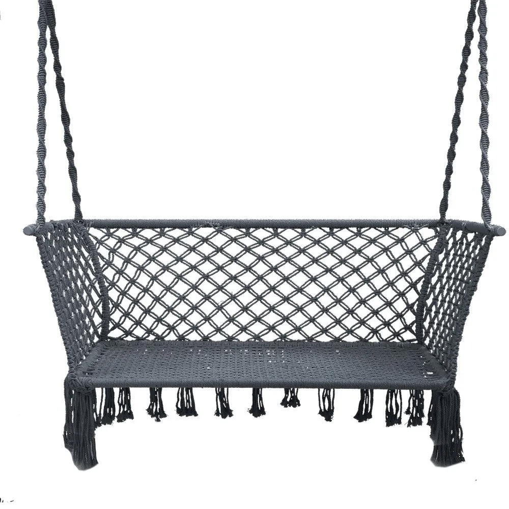 Hanging Rope Hammock Chair Patio 2 Person Swing Hammocks Double Portable