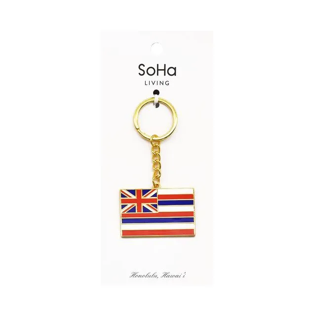 Hawaiian Flag Enamel Keychain