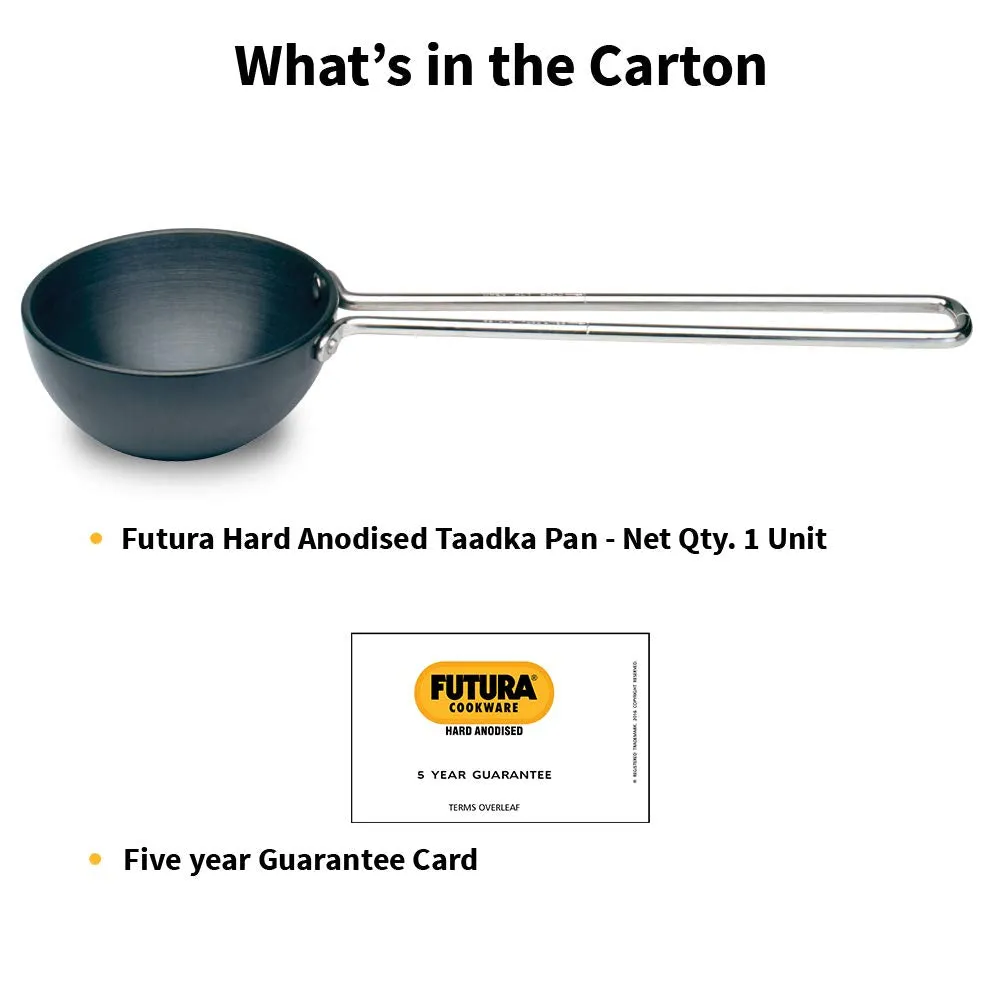 Hawkins Futura 1 Cup Tadka Pan, Hard Anodised Spice Heating Pan, 240 ml Pan, Black (ATP1), Aluminium