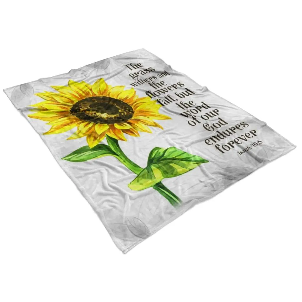 Isaiah 408 But The Word Of Our God Endures Forever Fleece Blanket - Christian Blanket - Bible Verse Blanket