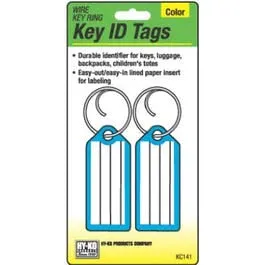 Key I.D. Tag, Wire Ring, 2-Pk.