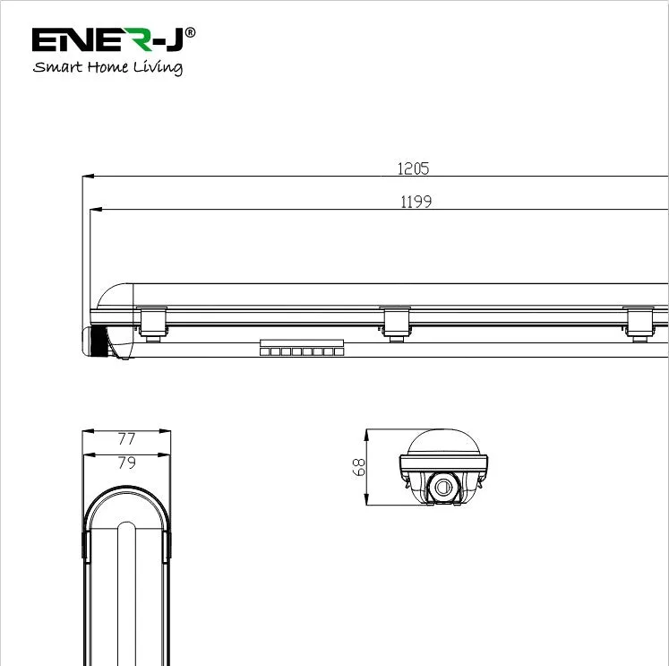 LED Non Corrosive IP65 Batten Fitting Light with Emergency Back Up for up to 3 hours, 150cms 50W 6000K, 6000 Lumens Ultra Bright