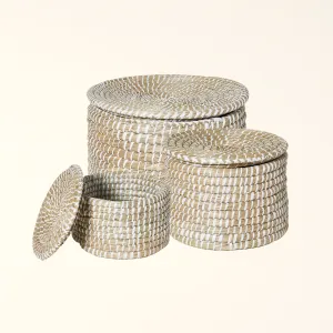 Lidded Seagrass Baskets