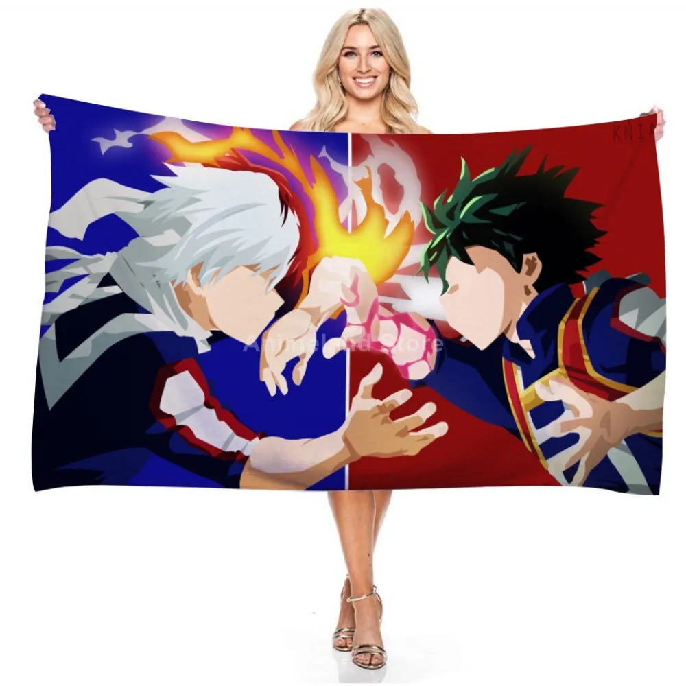 My Hero Academia Beach Towel Anime 3d Delicate Microfiber Bath Towel Outdoor Blanket Living Room Home Decor Swimming Fashion