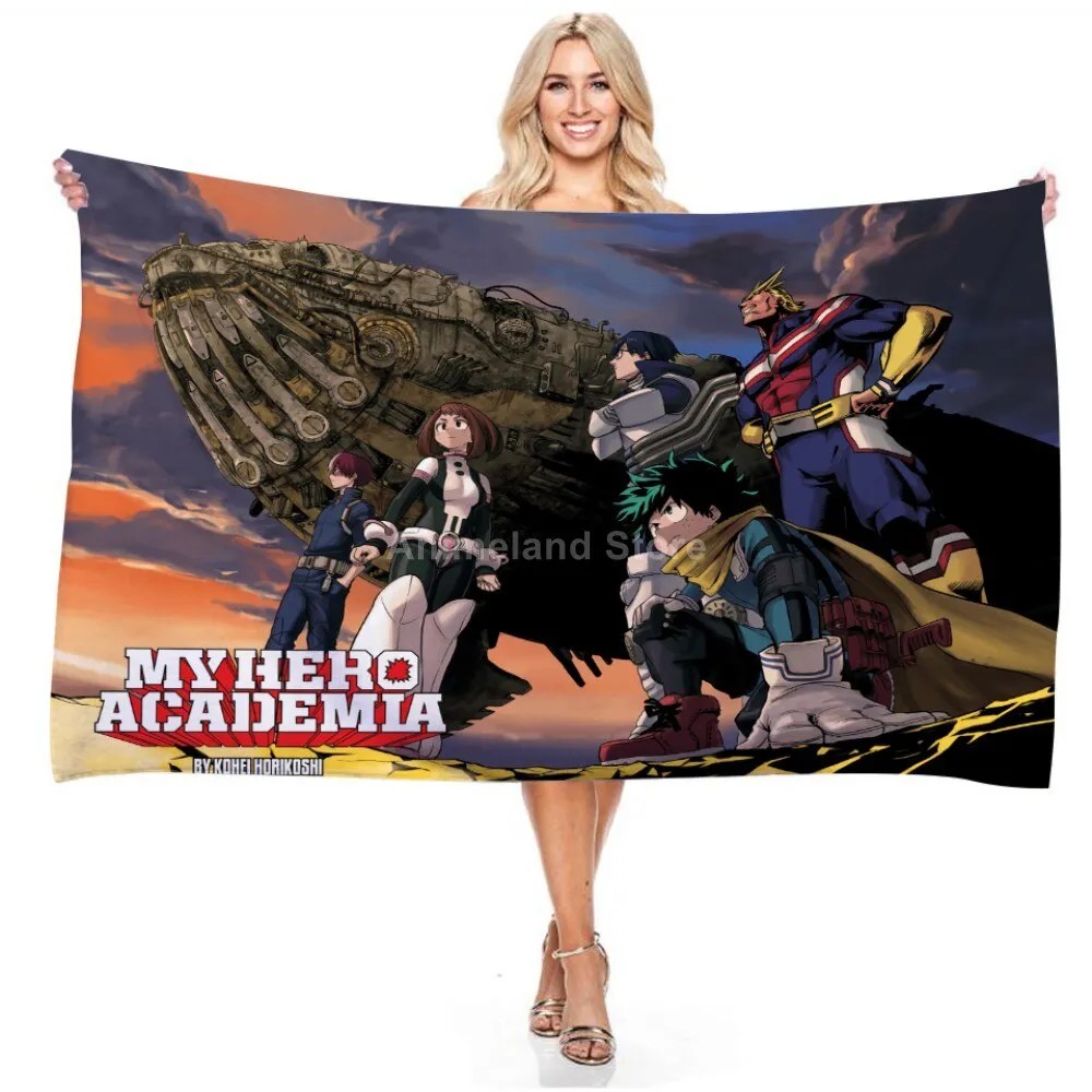 My Hero Academia Beach Towel Anime 3d Delicate Microfiber Bath Towel Outdoor Blanket Living Room Home Decor Swimming Fashion