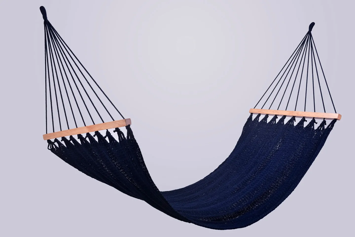 Navy Blue Cotton Hammock (Wooden Bar)