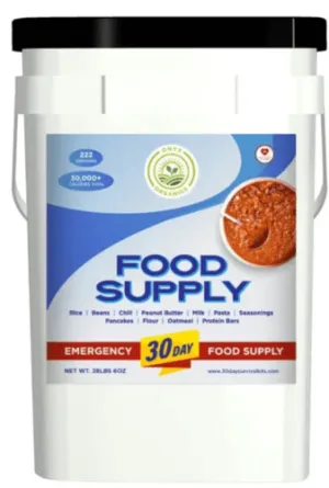 Onyx Farms Premium Emergency 30-day Food Supply 1 Person 260  Servings