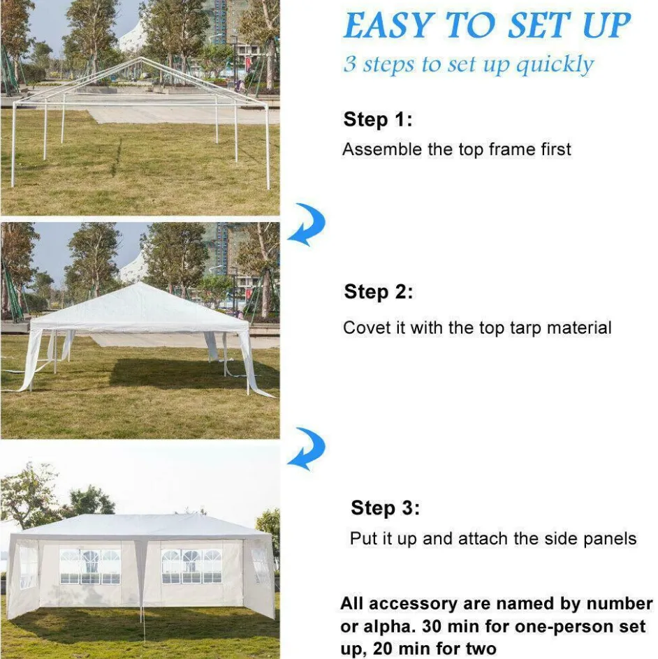 Outdoor 10'x20'Canopy Party Wedding Tent Heavy Duty Gazebo Pavilion Cater Events