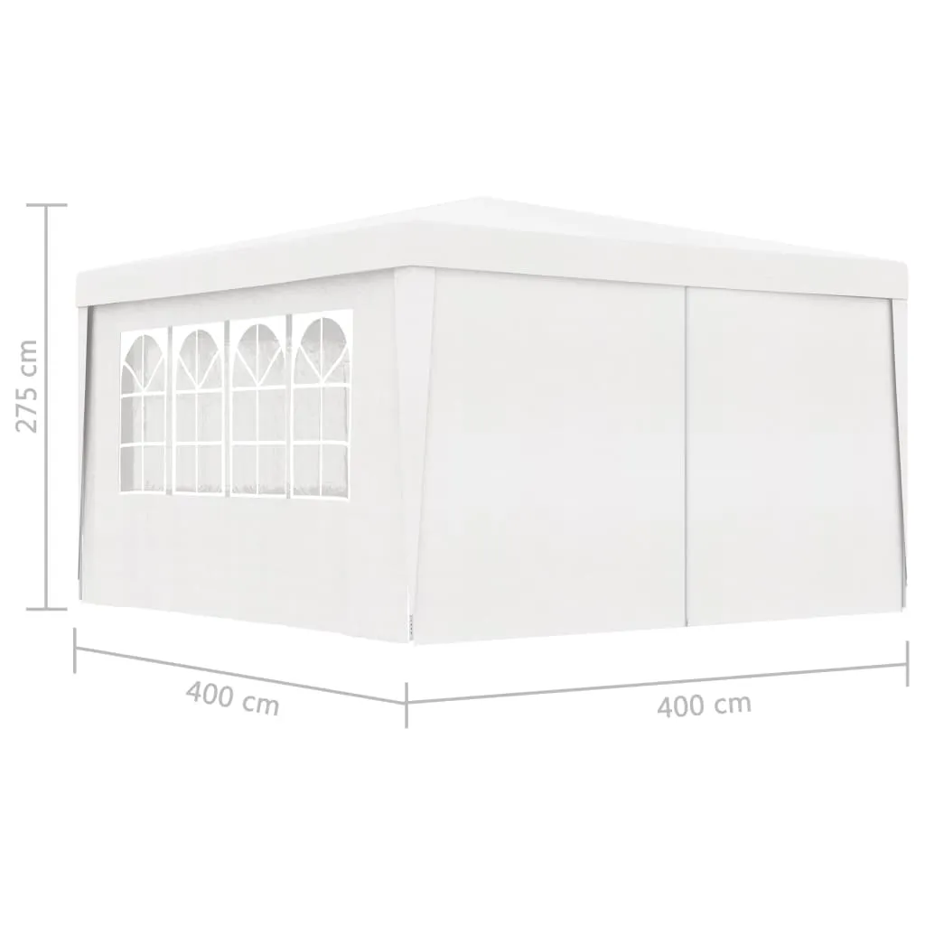 Professional Party Tent with Side Walls 4x4 m White 90 g/m?