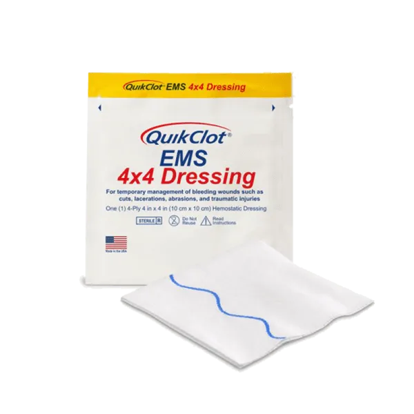 QuikClot EMS Gauze - 4x4 Dressing