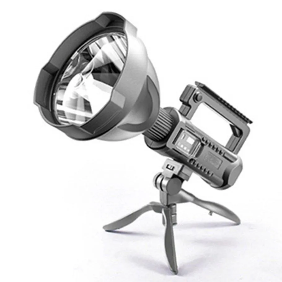 High-Power, Rechargeable Spotlight Flashlight with Sturdy Tripod Stand