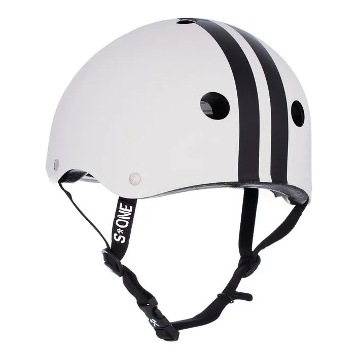 S1 Lifer Helmet White/Black Stripes - Certified