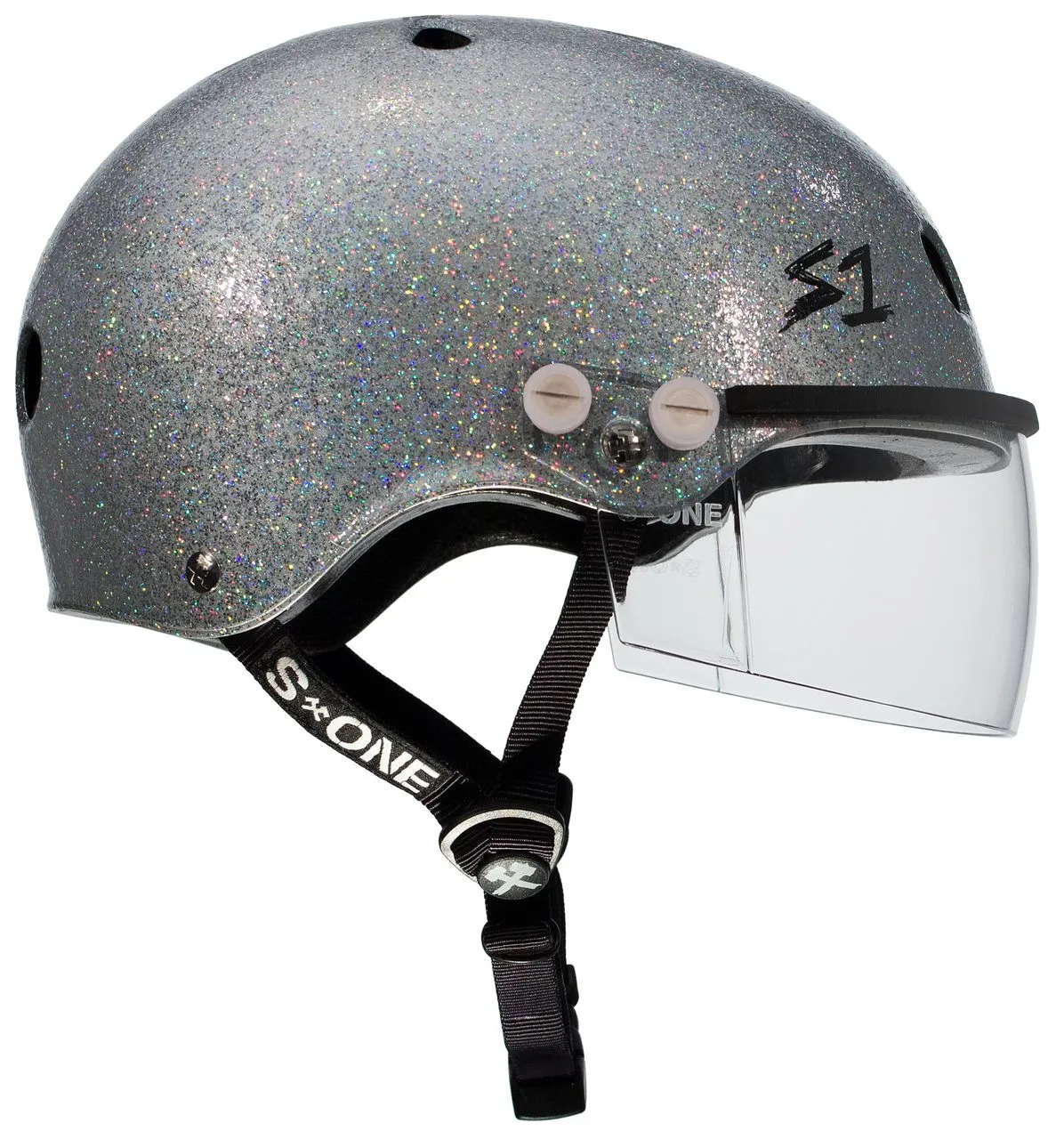 S1 Lifer Visor Gen 2 Helmet - Silver Gloss Glitter