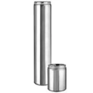 Selkirk 206006U Chimney Pipe, 8 in OD, 6 in L, Stainless Steel :EA: QUANTITY: 1