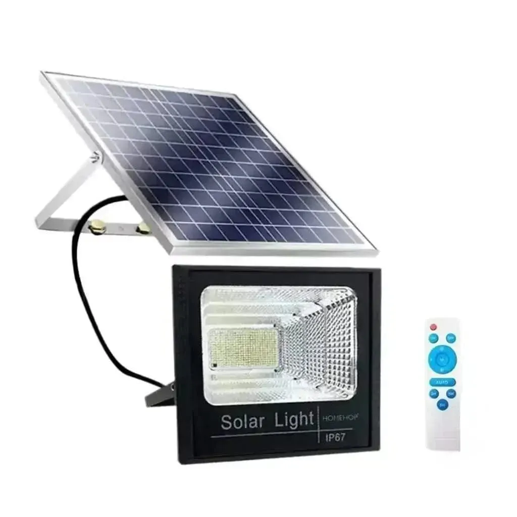 Solar LED Flood Light 50W Outdoor Waterproof Commercial Lights for Home, Garden, Playgrounds, Stadium (Cool White, Renewed)