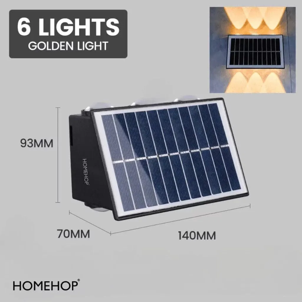 Solar Up Down Lights Waterproof LED Garden Wall Lights For Outdoor, Home ( Warm Light )(Renewed)