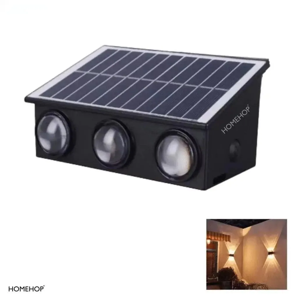 Solar Up Down Lights Waterproof LED Garden Wall Lights For Outdoor, Home ( Warm Light )(Renewed)