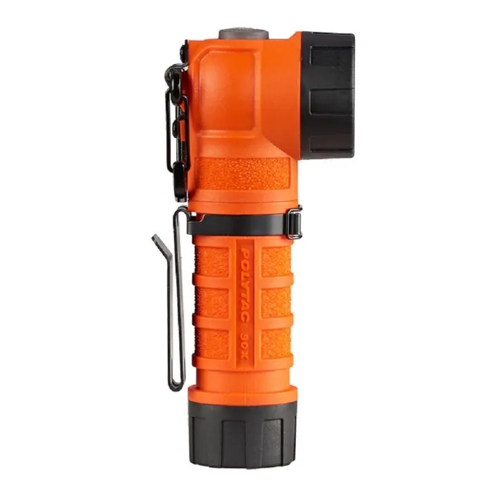 Streamlight PolyTac 90X 88832 Right Angle Light, Includes CR123A Lithium Batteries And Gear Keeper, Orange, 1 Each