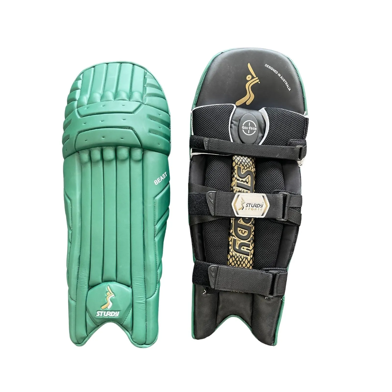 Sturdy Beast Coloured Batting Cricket Pads - Senior Bottle Green