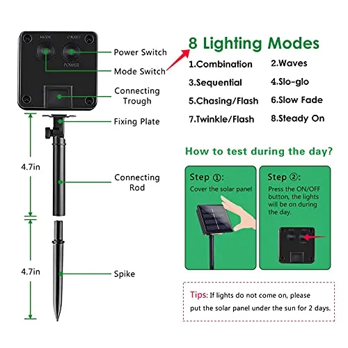 Super Bright 2-Pack 100Led 64FT Crystal Globe Solar Christmas Lighs Outdoor, Waterproof with 8 Lighting Modes, Solar String Lights for Outside Christmas Tree Patio Christmas Decorations (Warm White)