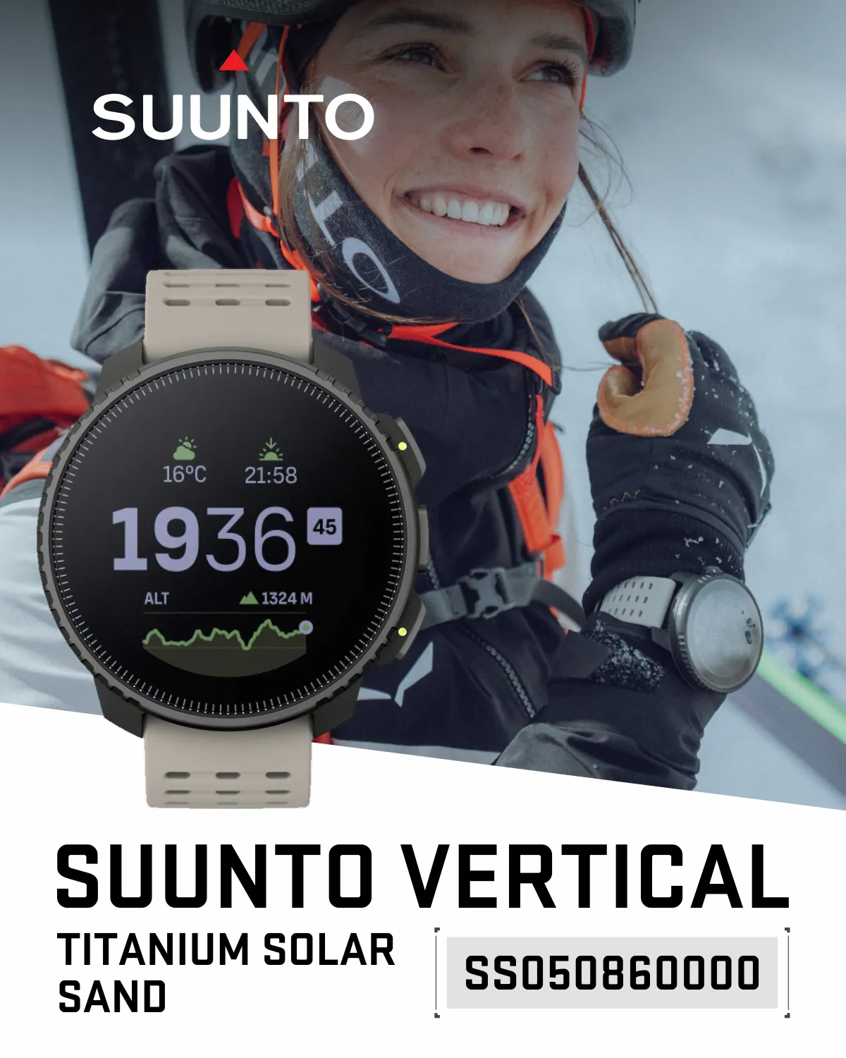 Suunto Vertical Adventure GPS Watch, All Black, Large Screen, Offline Maps with Wearable4U Power Bank SQ Bundle