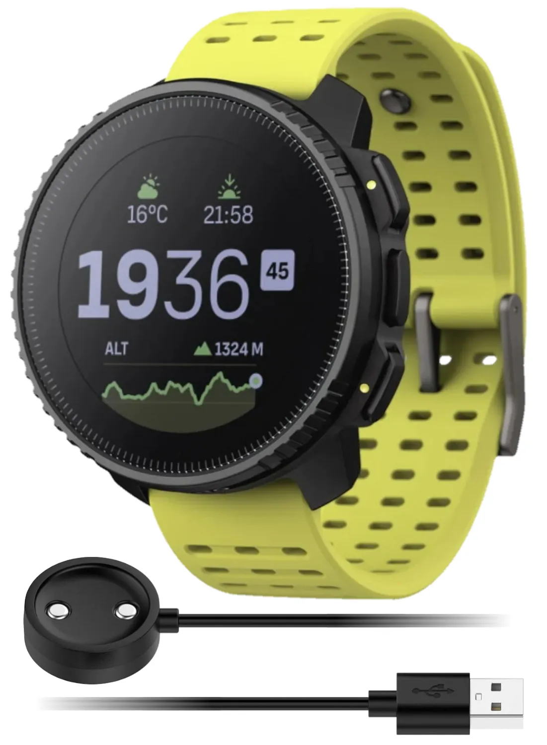 Suunto Vertical Adventure GPS Watch, All Black, Large Screen, Offline Maps with Wearable4U Power Bank SQ Bundle