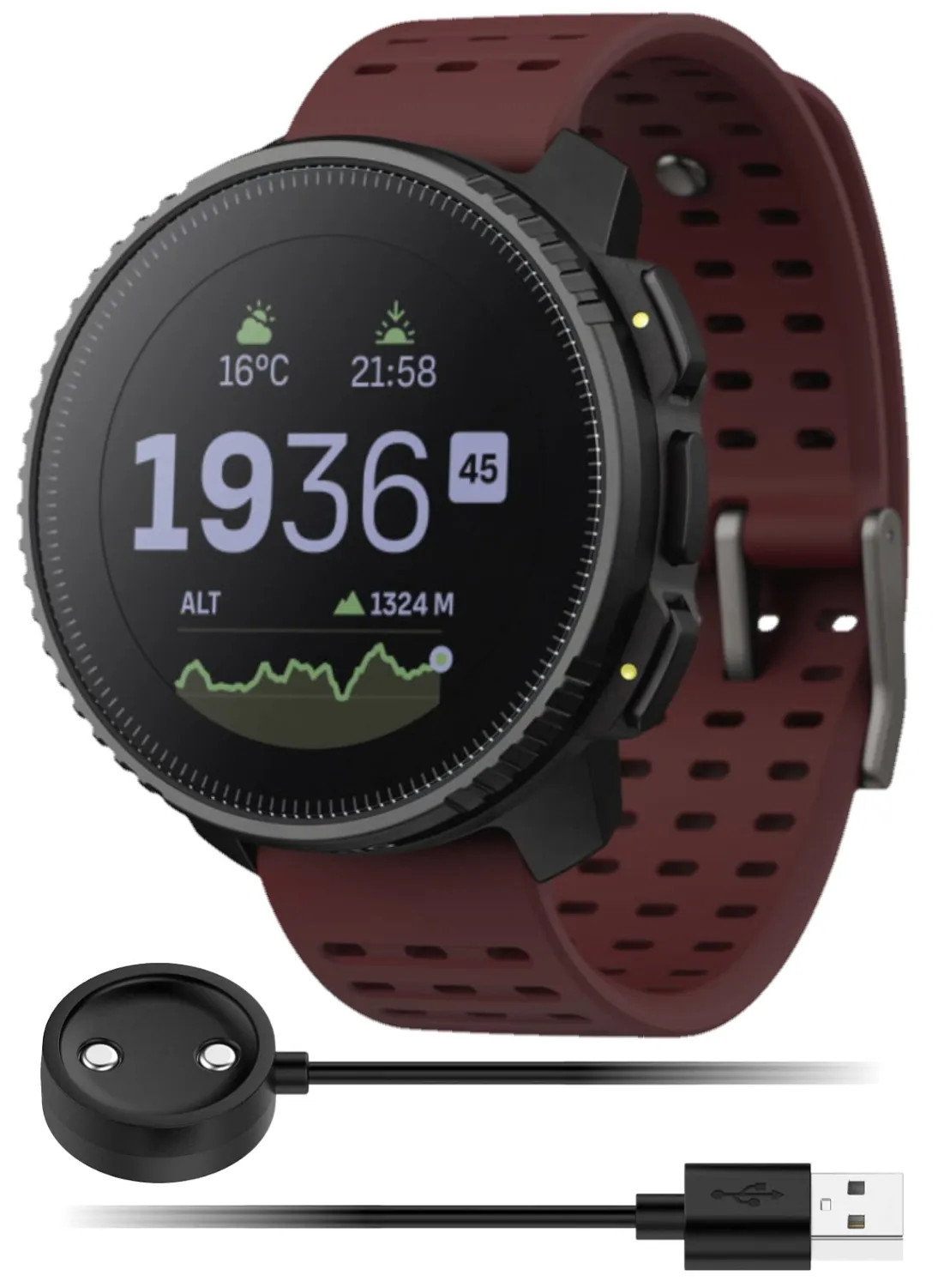 Suunto Vertical Adventure GPS Watch, All Black, Large Screen, Offline Maps with Wearable4U Power Bank SQ Bundle