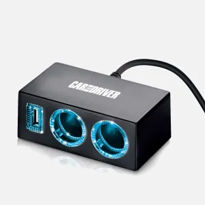 USB & DUAL SOCKET POWER ADAPTER - CAR AND DRIVER 4742BK